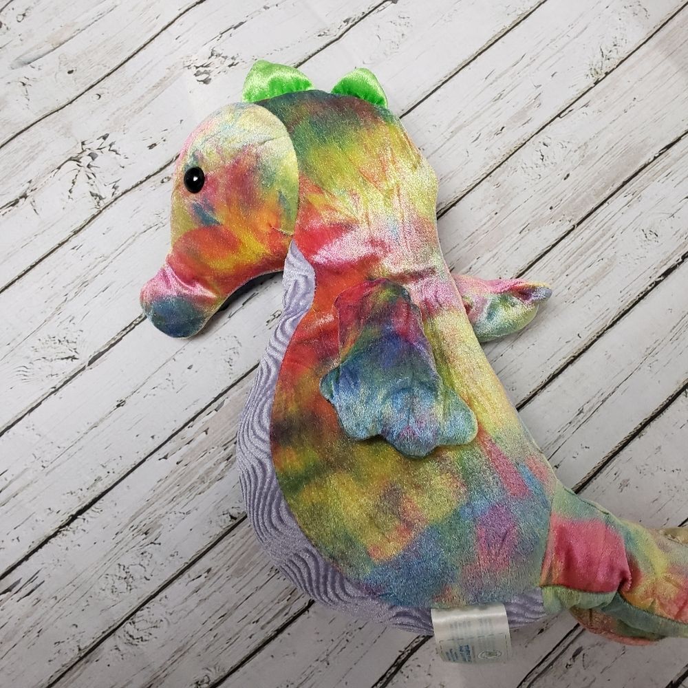 Build-A-Bear Splish Splash Seahorse Tie-Dye Rainbow Plush Soft BAB under the sea - Picture 7 of 13